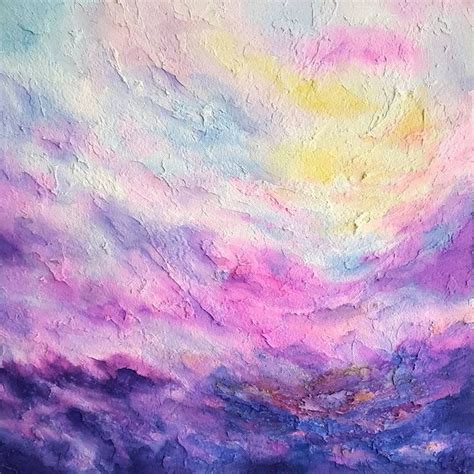 Pink sunset Painting in 2021 | Sunset painting, Original landscape painting, Abstract