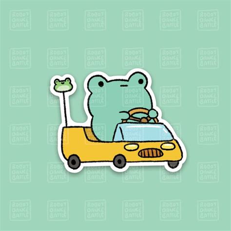 Car Frog Sticker in 2021 | Frog wallpaper, Frog drawing, Frog art