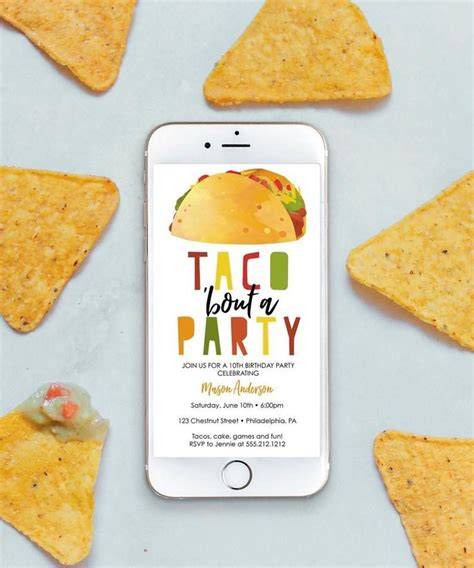 Taco Party Invitation, Taco Bout A Party Invite, Taco Night Digital ...