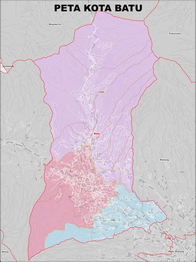 Peta Kota Batu Kecamatan Dan Kelurahan