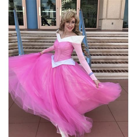 P945 COSPLAY iridescent PINK Dress Princess sleeping beauty Costume ...