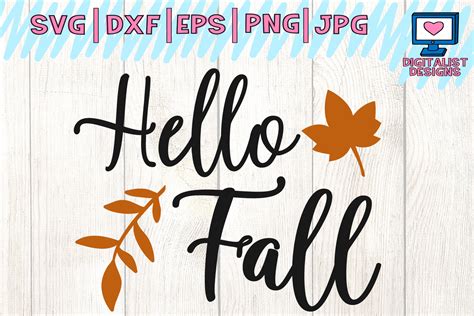 hello fall svg, autumn svg, fall svg (131692) | Cut Files | Design Bundles