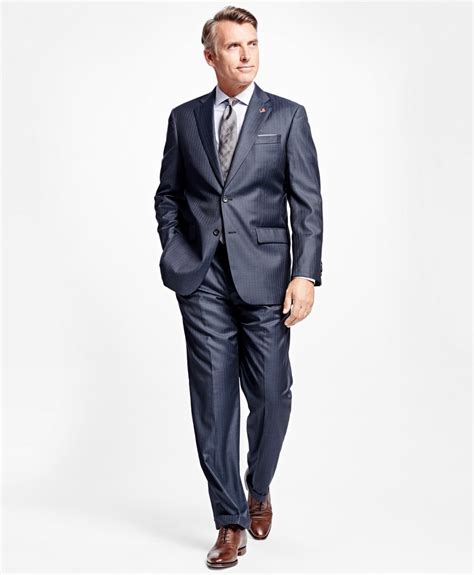 Brooks Brothers Men's Suits Fit Guide - Brooks brothers Madison Fit Stripe 1818 Suit in Blue for ...