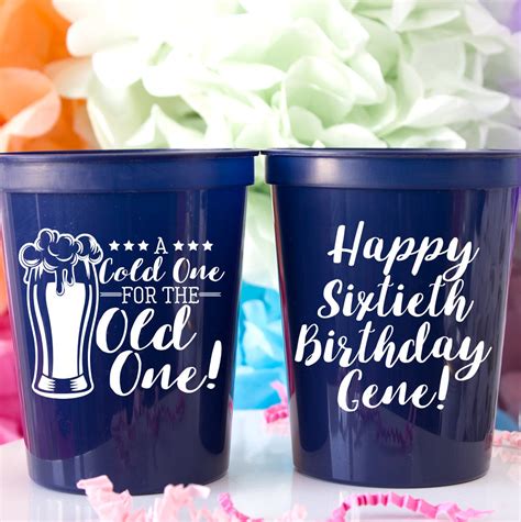 Personalized Cups Birthday Cups 60th Birthday Party Cups | Etsy