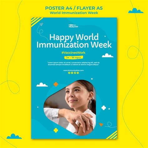 Free PSD | World immunization week poster template