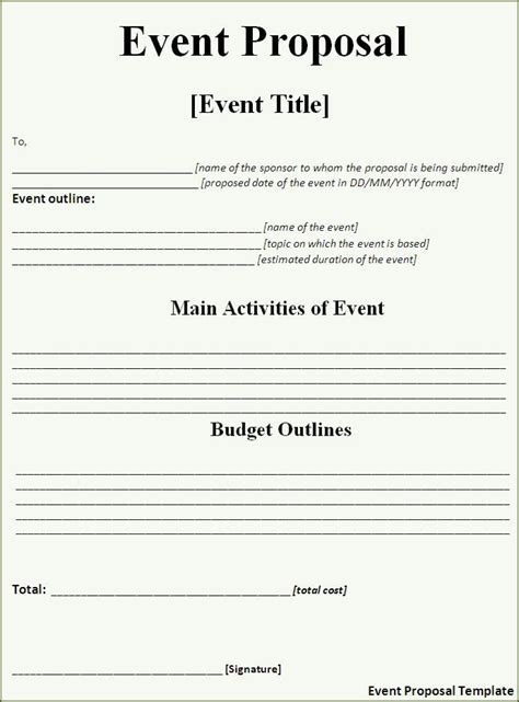 Event Proposal Template | Event proposal, Event planning proposal ...