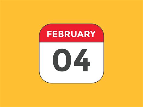 february 4 calendar reminder. 4th february daily calendar icon template ...