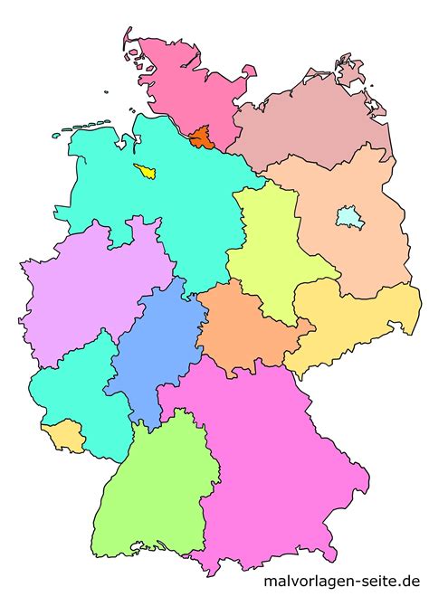 Wie heißen die 16 Bundesländer von Deutschland und ihre Hauptstädte in 2020 | Deutschland karte ...