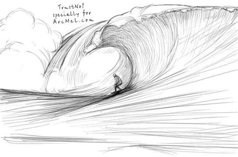 How to draw waves step 5 #surfinghawaii | Surf drawing, Cool drawings, How to draw waves