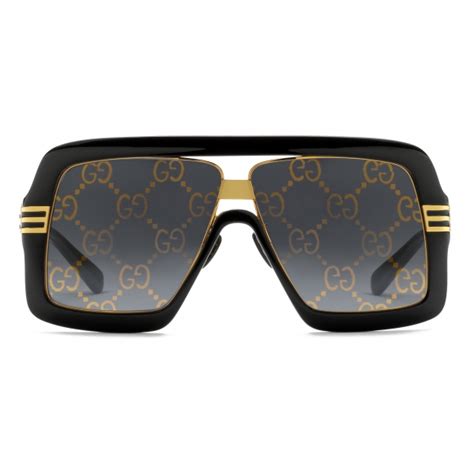 Gucci - Square Sunglasses with GG Lens - Black Grey - Gucci Eyewear ...