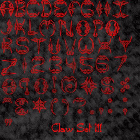 Claw Font Brushes by Vampire-Maiden on DeviantArt