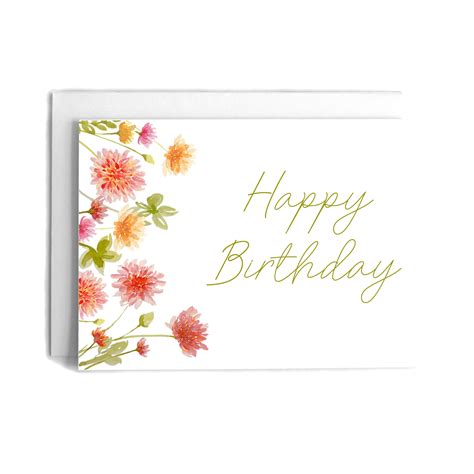 Happy Birthday Wildflowers Birthday Greeting Card: hand painted ...