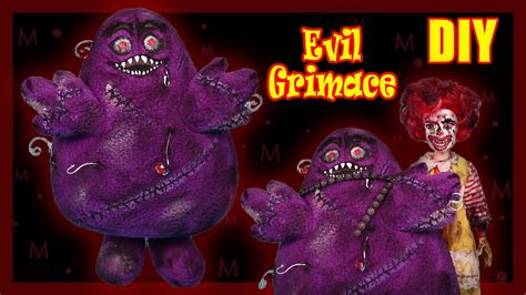 Scary Nightmare Evil Grimace DIY Makeover Repaint - Custom McDonald's Creepy Art Doll Tutorial ...