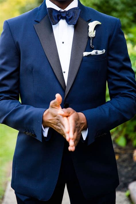 Navy Blue Groom Tuxedo | Mens beach wedding attire, Navy blue groom ...