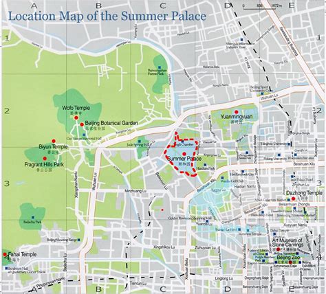 Summer palace Beijing map - Map of summer palace Beijing (China)