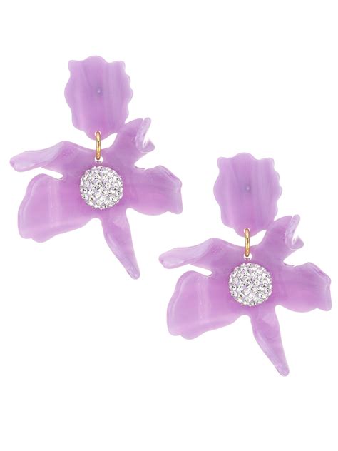 Lele Sadoughi Crystal Lily Earrings in Purple - Lyst