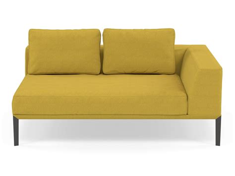 Modern 2 Seater Chaise Lounge Style Sofa with Left Armrest in Vibrant ...