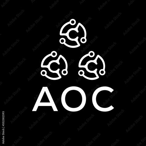 AOC letter logo. AOC best black background vector image. AOC Monogram ...