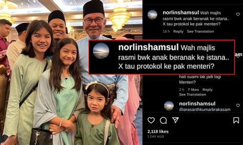 Ex-minister's wife heckles Nik Nazmi for bringing kids to king's Raya do