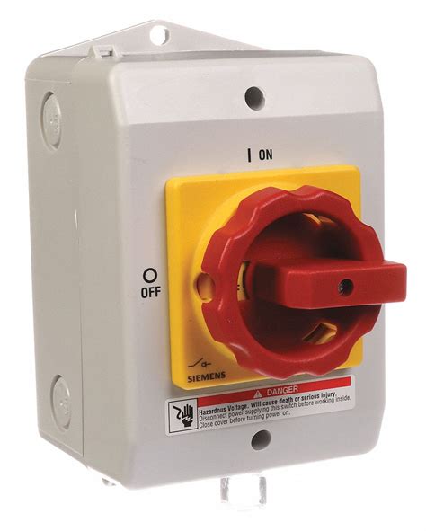 SIEMENS Safety Switch, Nonfusible, Heavy, 600V AC Voltage, 3 Phase, 10 hp @ 600V AC HP - 20RC49 ...