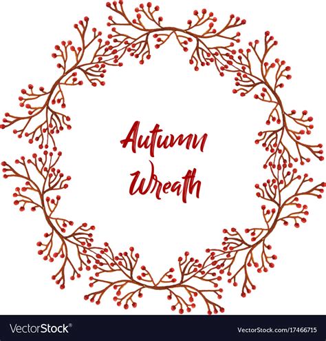 Watercolor autumn wreath Royalty Free Vector Image