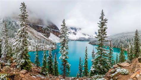 Lake Moraine Winter Banff - 4200x2400 Wallpaper - teahub.io