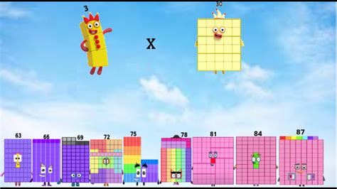 Numberblocks 3 times Table starting from multiples of 1 to 10,000,000 ...