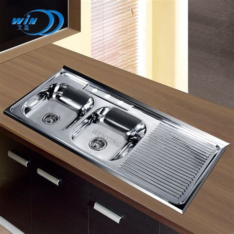 Professional Durable Quality Double Drain Board Kitchen Sink Wy-12050da - Kitchen Basin and ...