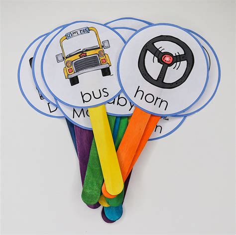 The Wheels on the Bus Printable Song Sticks