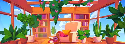 Empty glass living room or library with armchair 25449633 Vector Art at Vecteezy