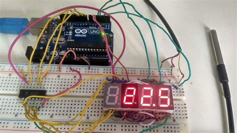 DS18B20 Based Thermometer using Arduino & 4 Digits 7 Segment Display