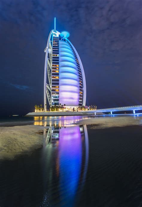 The Burj Al Arab At Night | The beach in front of this amazi… | Flickr