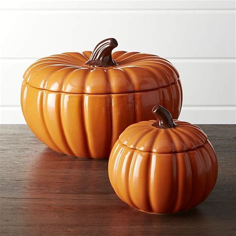 Pumpkin Serving Bowls with Lids ($7) | Crate and Barrel Halloween Decor ...