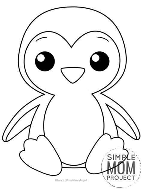 Free Printable Penguin Coloring Page - Simple Mom Project