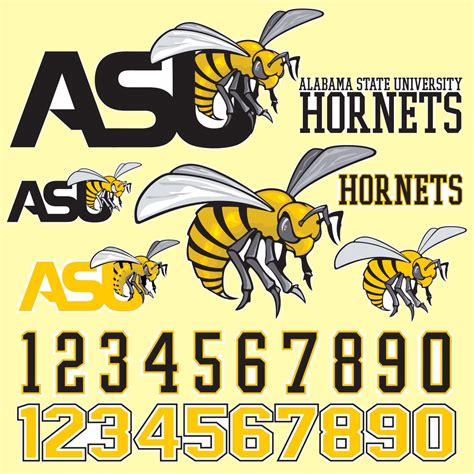 Alabama State University Hornets Logo Numbers. by SVGsilhouetteDXF