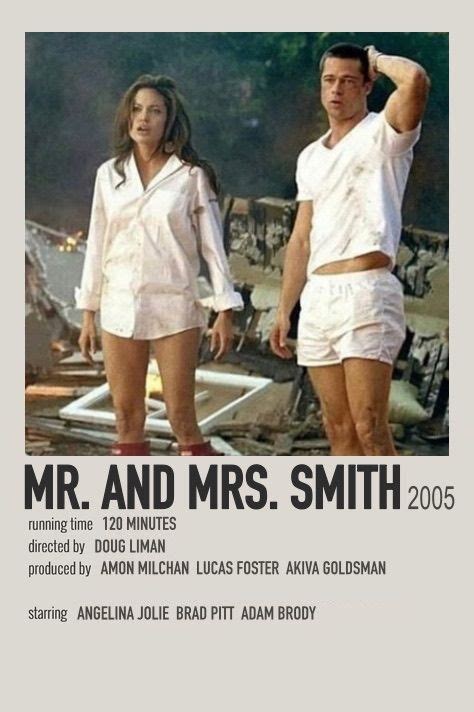 Mr and Mrs Smith polaroid movie poster | Iconic movies, Indie movie posters, Movie posters ...