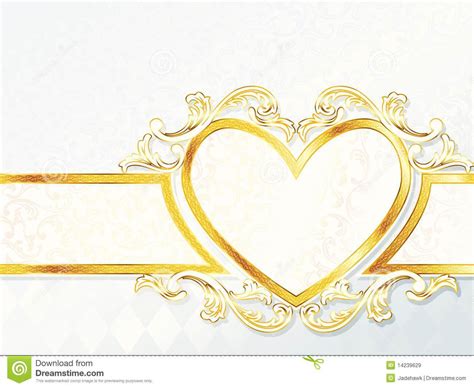 Horizontal Rococo Wedding Banner With Heart Emblem Stock Throughout Wedding Banner Design ...