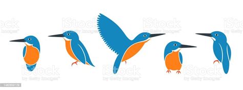 Kingfisher Bird Logo Isolated Kingfisher Bird On White Background Stock Illustration - Download ...