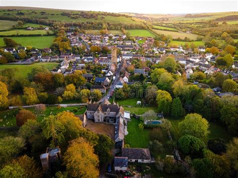 The Aerial View of Cerne Abbas Village in Dorset, England Stock Image - Image of giant, british ...