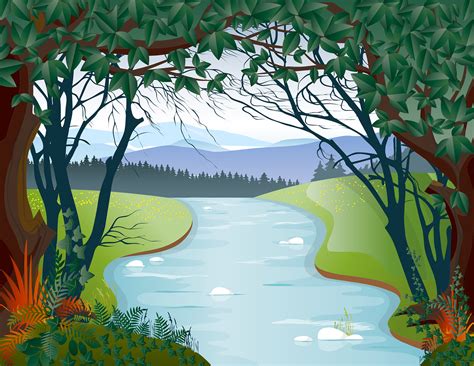 Download River, Trees, Field. Royalty-Free Vector Graphic - Pixabay