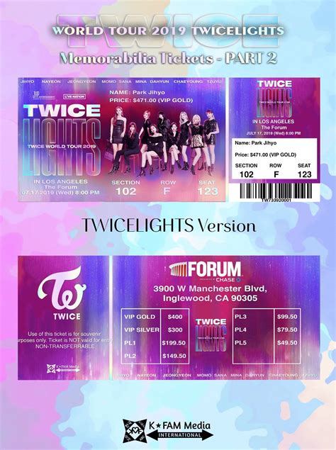 TWICE World Tour 2019 TWICELIGHTS Customized Tickets - Etsy | Concert tickets, Electronic ticket ...