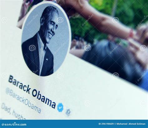 Barack Obama twitter editorial stock image. Image of profile - 296198609