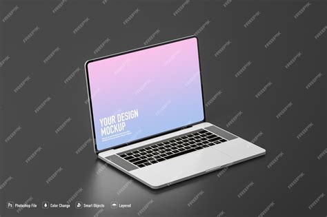 Premium PSD | Laptop mockup on white background