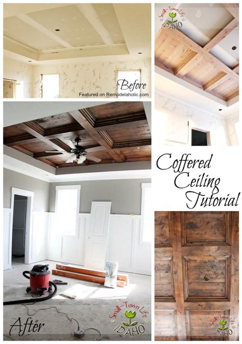 Remodelaholic | DIY Master Bedroom Wood Coffered Ceiling