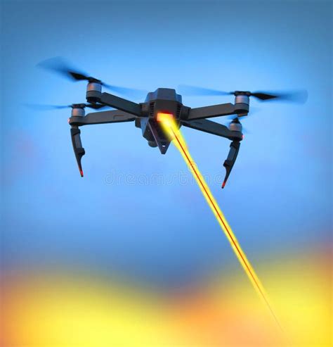 Drone with laser gun stock photo. Image of firing, aerospace - 92993218