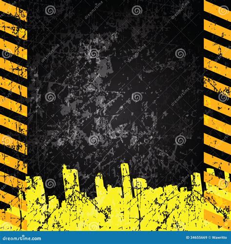 Vector Grunge Background With Caution Stripes Royalty Free Stock Images ...