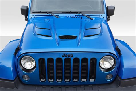 2010 Jeep Wrangler 0 Fiberglass+ Hood Body Kit - 2007-2018 Jeep Wrangler Duraflex Viper Look ...