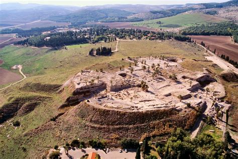 an aerial view of the ruins and surrounding countryside