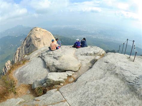 Hiking Baegundae Peak in Bukhansan National Park, Seoul, South Korea