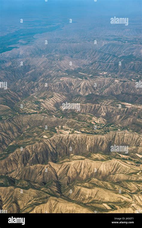 Aerial China Hexi Corridor Stock Photo - Alamy